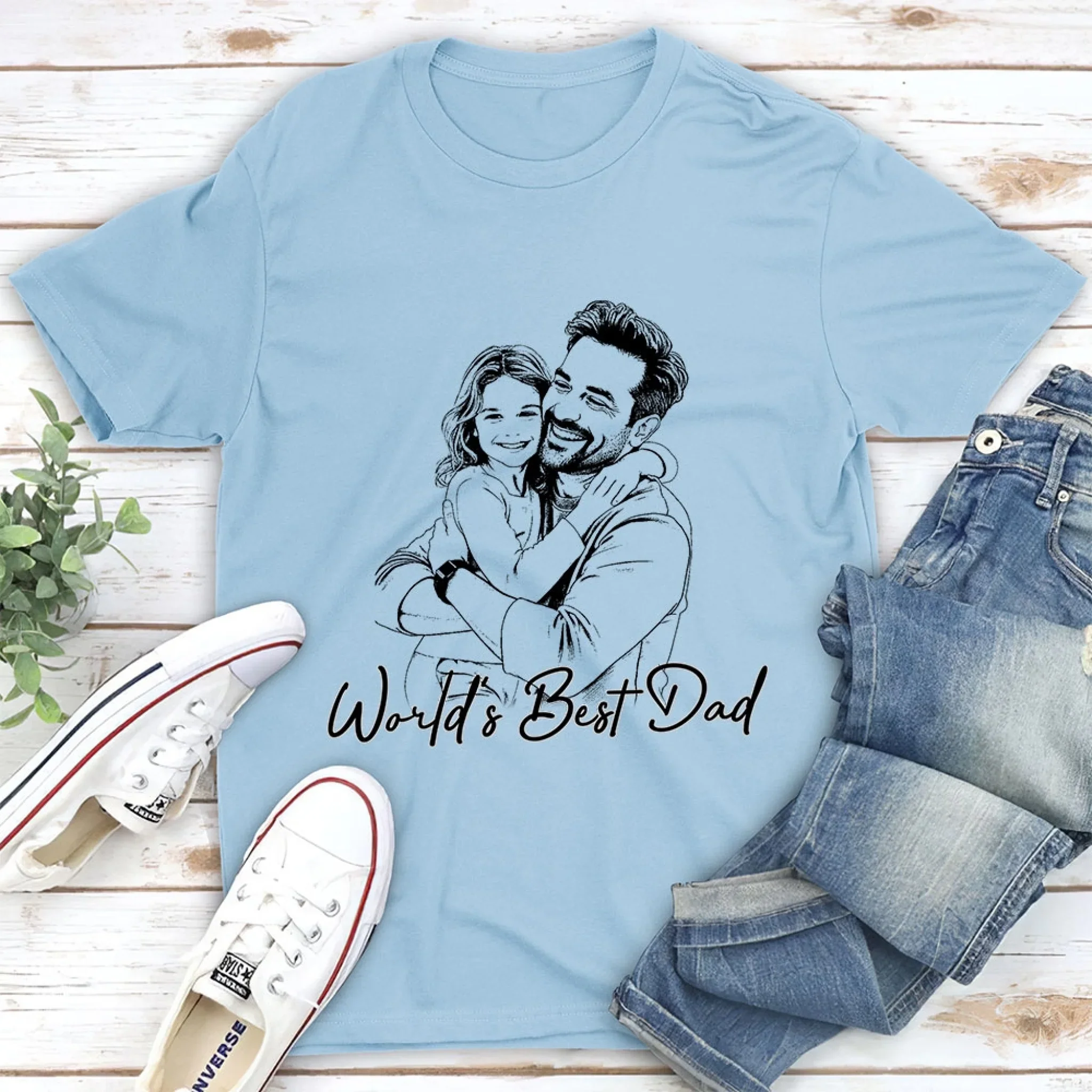 Pencil Sketch Best Dad Grandpa Ever - Personalized Custom Shirt - Image 6