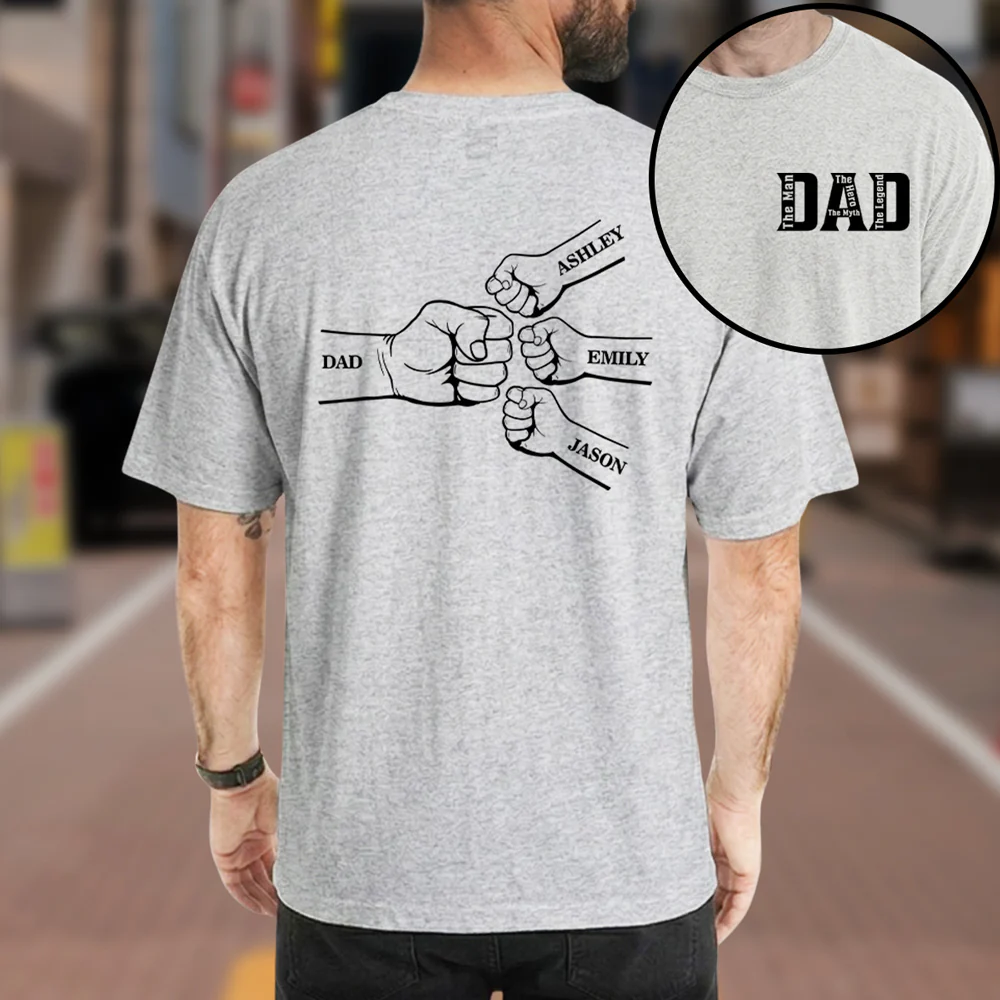 Pencil Sketch Dad Grandpa The Legend - Personalized Custom Shirt - Image 2