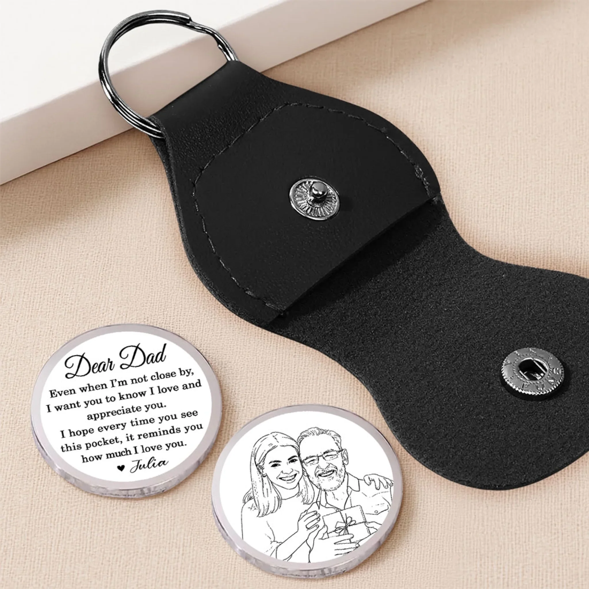 Pencil Sketch Even When I Am Not Close By - Personalized Custom Pocket Hug - Image 4