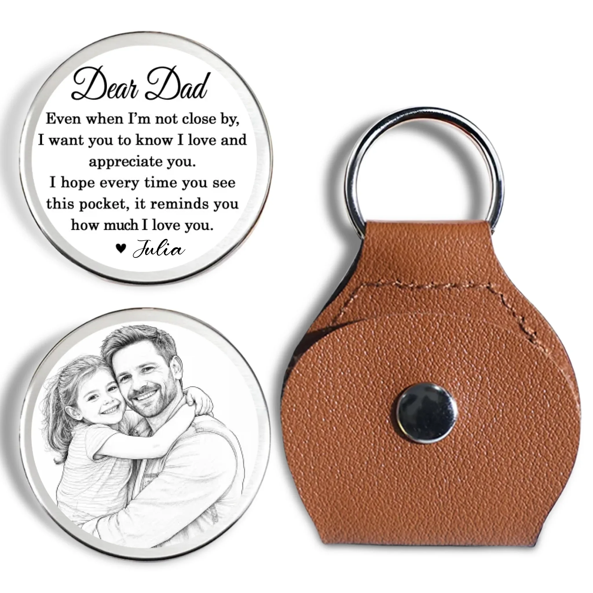 Pencil Sketch Even When I Am Not Close By - Personalized Custom Pocket Hug - Image 7