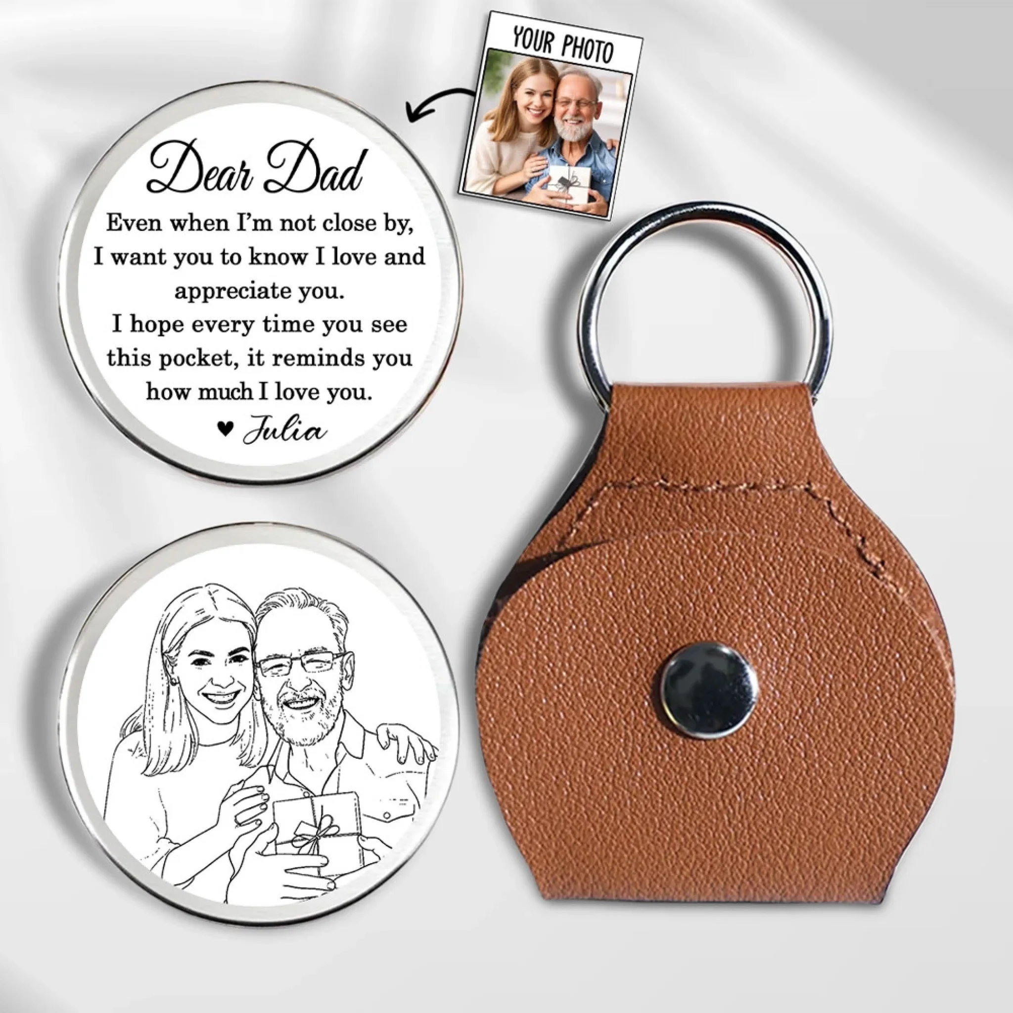 Pencil Sketch Even When I Am Not Close By - Personalized Custom Pocket Hug - Image 9