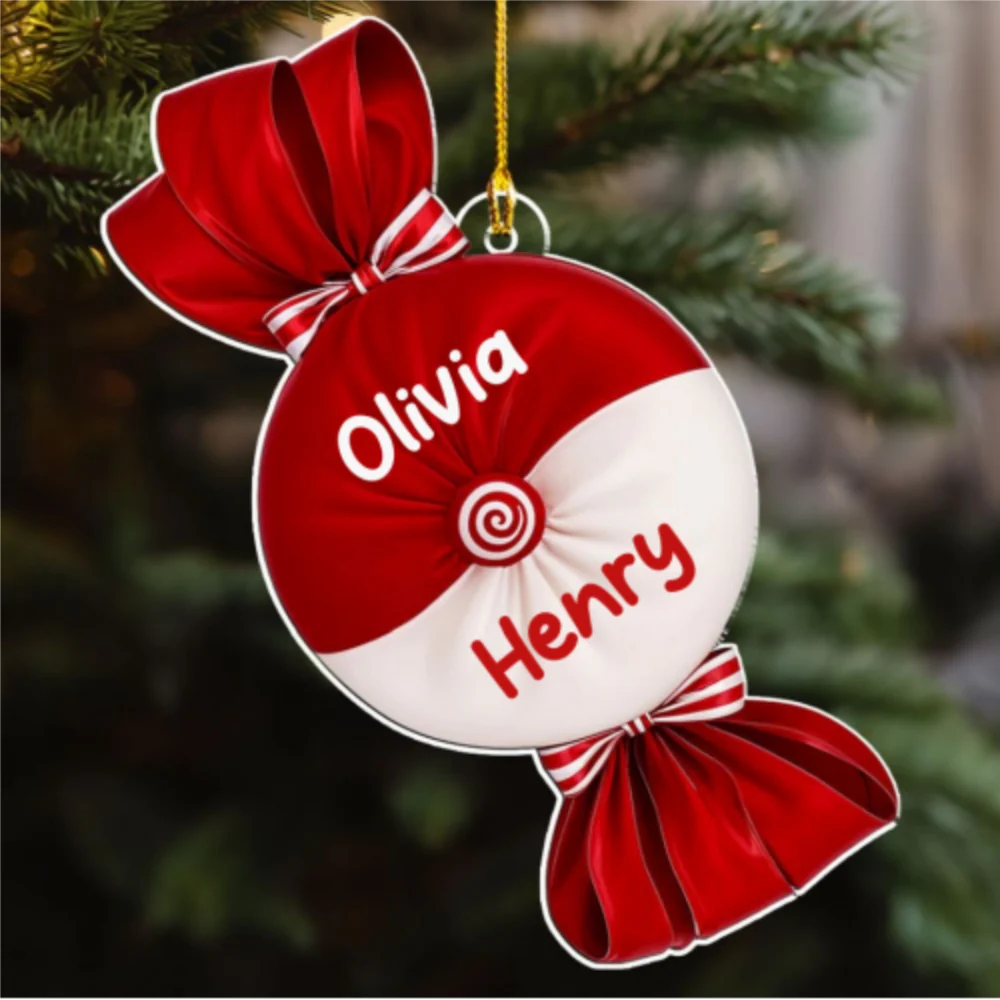 Peppermint Season - Personalized Custom Acrylic Ornament - Image 6