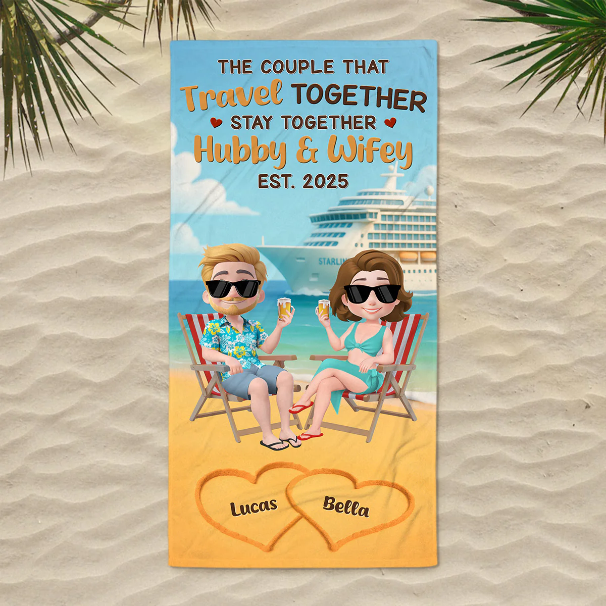 Perfect Couple - Personalized Custom Beach Towel - Image 2