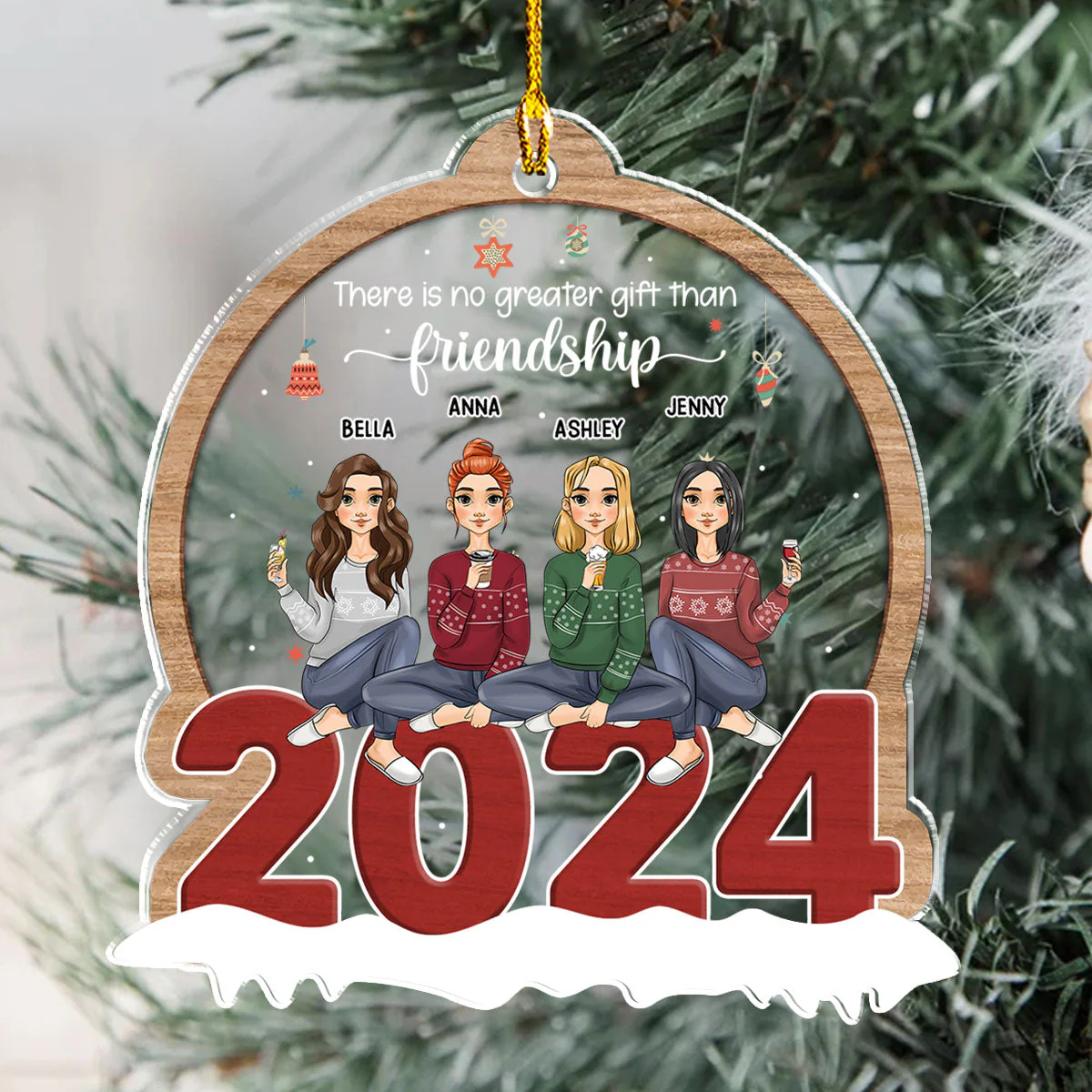 Perfect Friendship - Personalized Custom Acrylic Ornament - Image 3