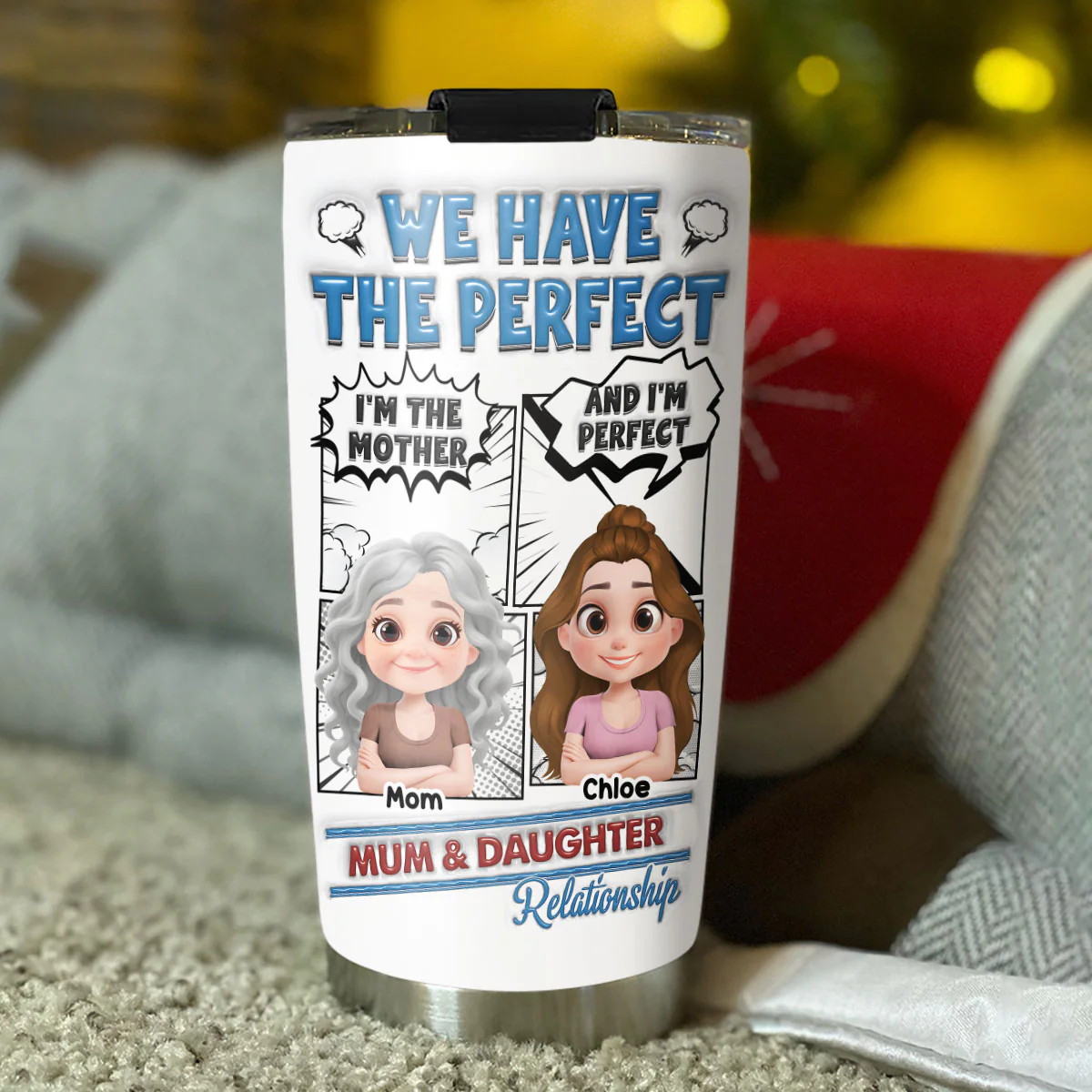Perfect Mom And Daughter - Personalized Custom 3D Inflated Effect Tumbler - Image 6