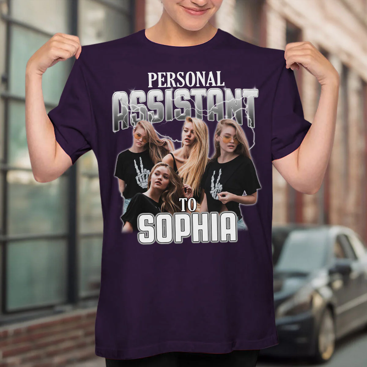 Personal Assistant Custom Photo Vintage - Personalized Custom Unisex T-shirt - Image 2