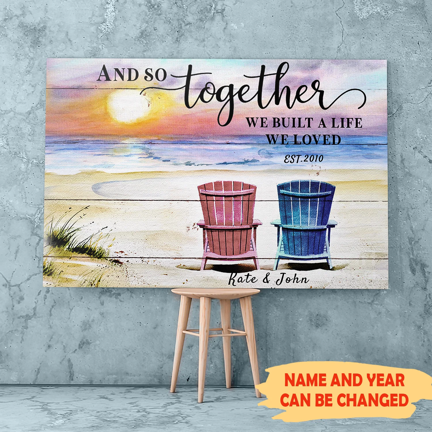 And so together we built a life we loved - Personalized custom canvas - Home decor, Wall art - 7722 - Image 2