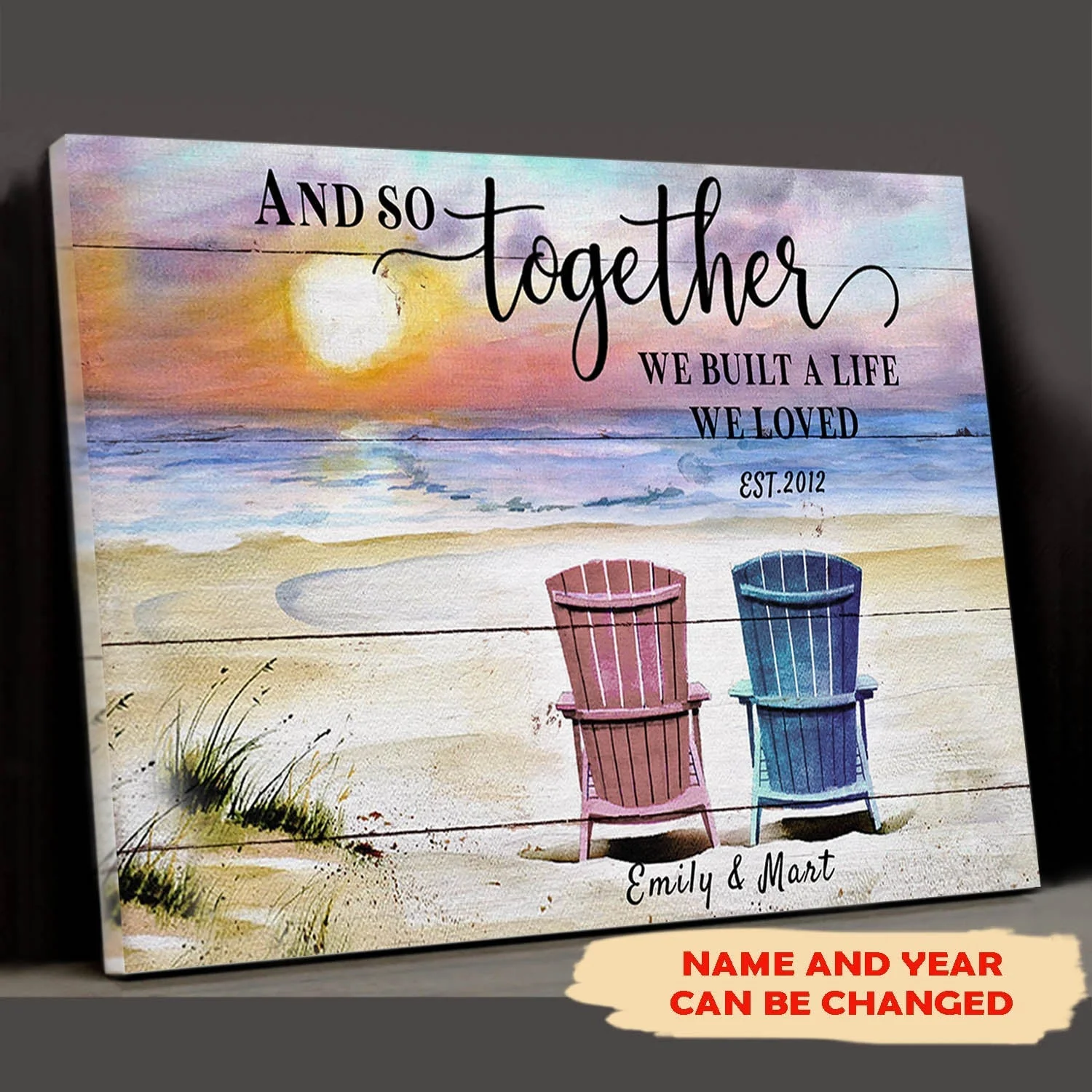 And so together we built a life we loved - Personalized custom canvas - Home decor, Wall art - 7722 - Image 3