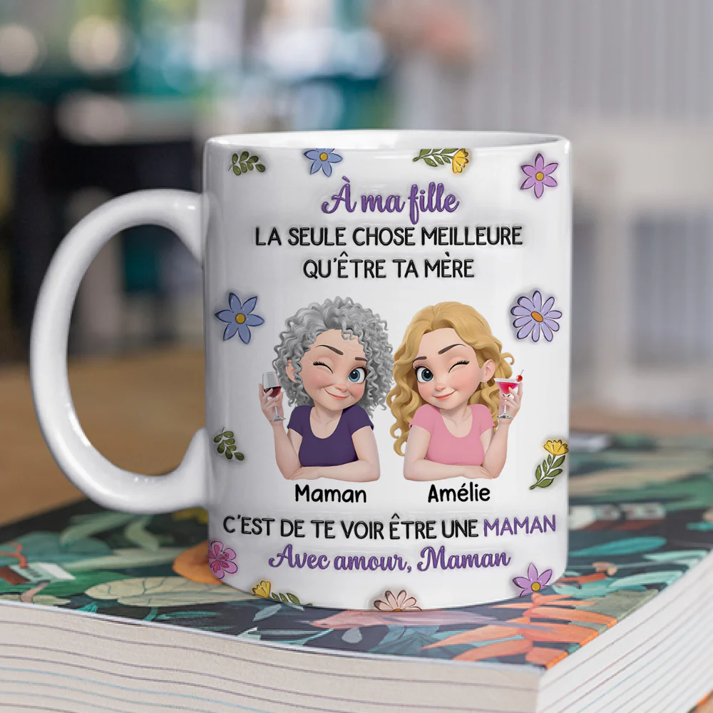Personnages Liés Ensemble - Mug Personnalisé avec Effet 3D Gonflé - Image 2