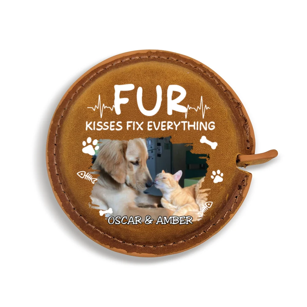 Pet Kisses Photo - Personalized Custom Leather Tape Measure - Image 8
