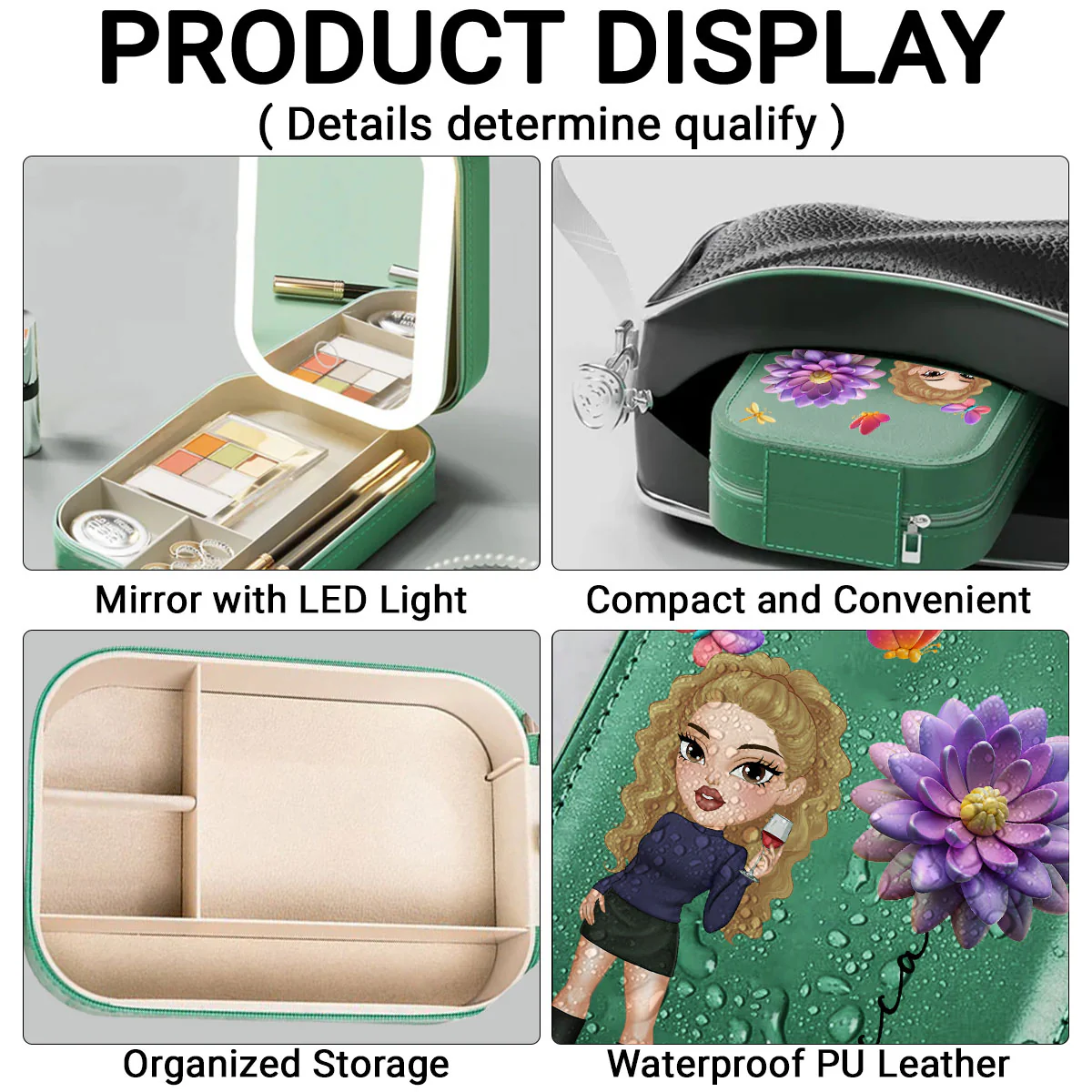 Petal Queen - Personalized Custom Jewelry Box With LED Mirror - Image 3