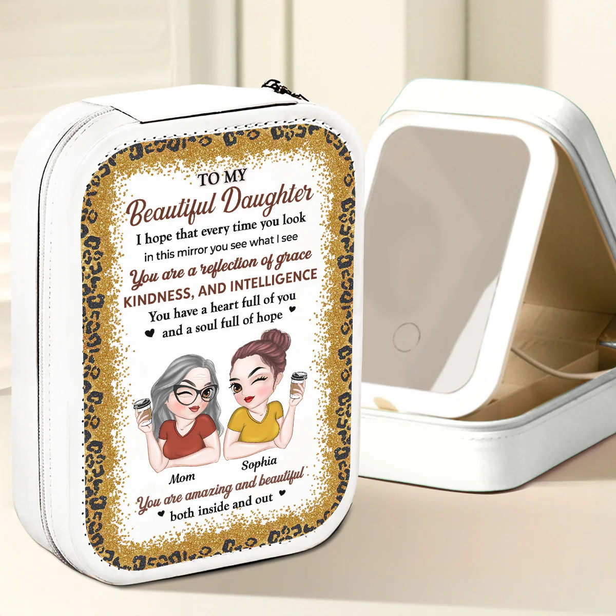 Petal Spirit - Personalized Custom Jewelry Box With LED Mirror