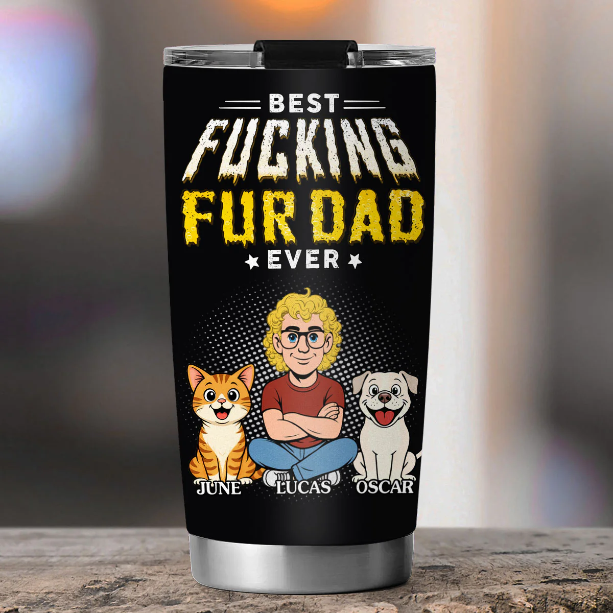 Pets Dad Champion - Personalized Custom Tumbler - Image 3