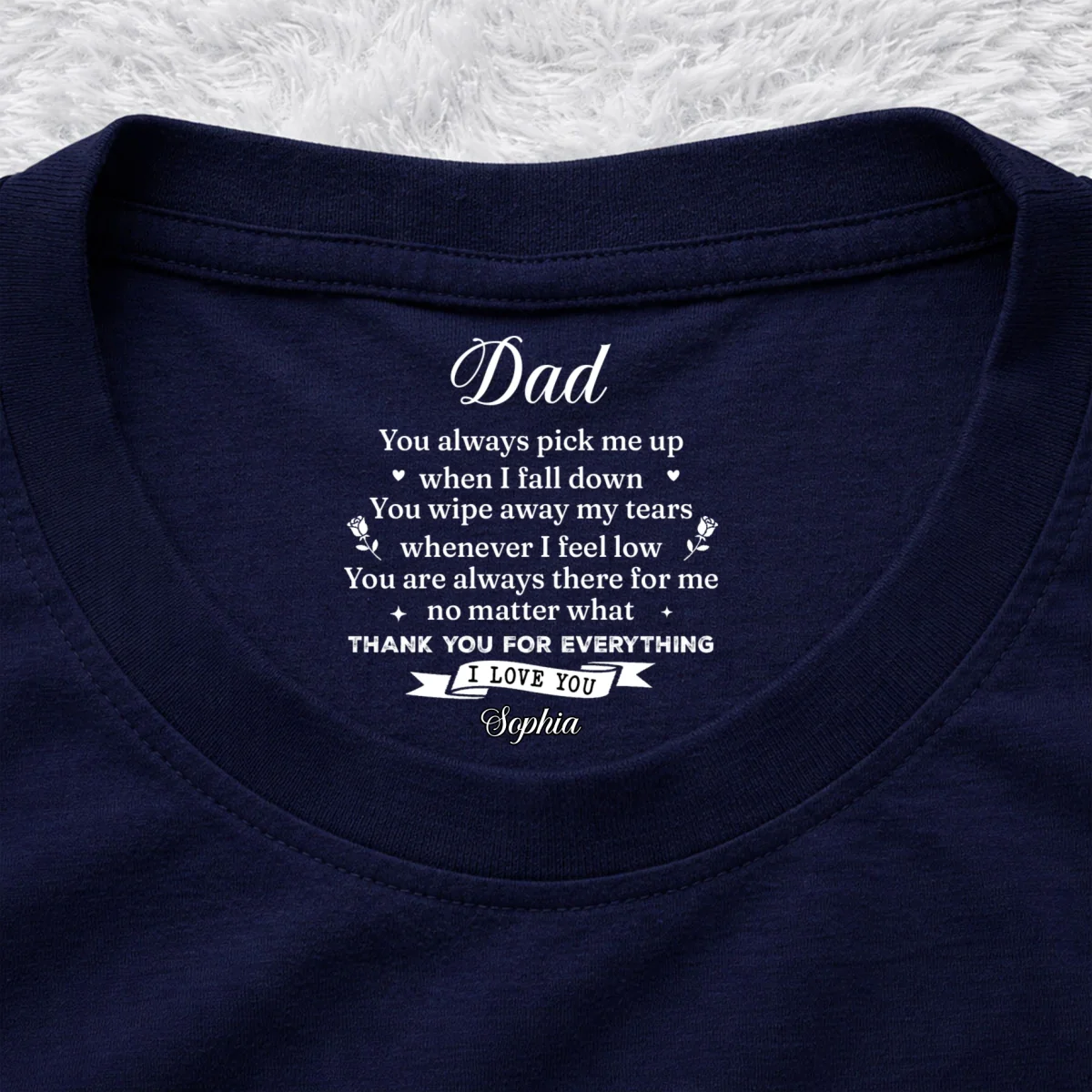 Pick Me Up Version 2 - Personalized Custom Inside Neck Print T-Shirt - Image 10