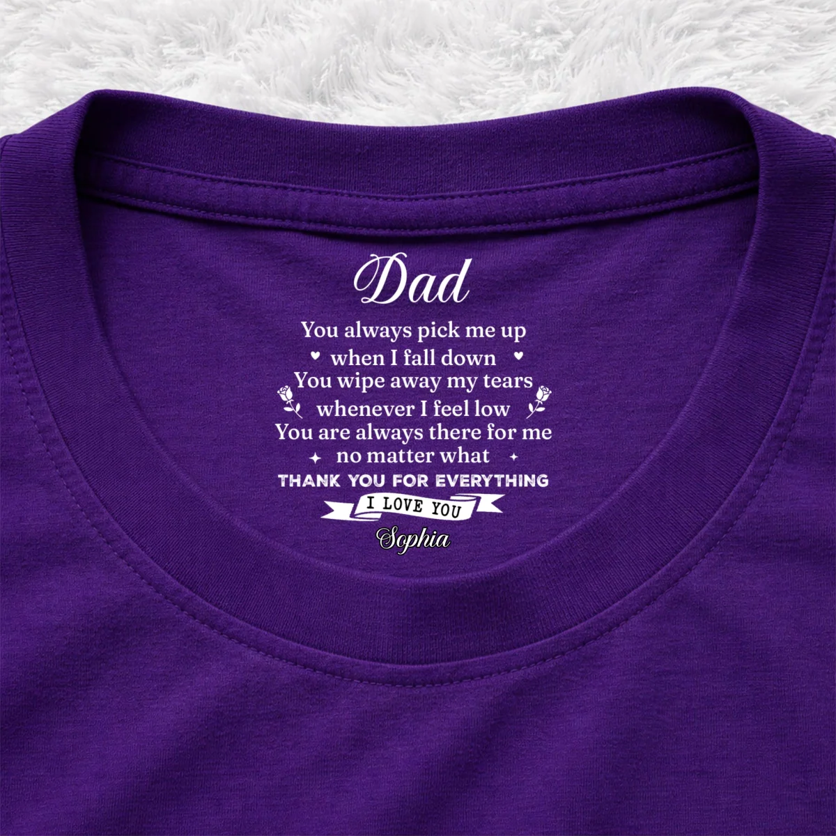 Pick Me Up Version 2 - Personalized Custom Inside Neck Print T-Shirt - Image 11