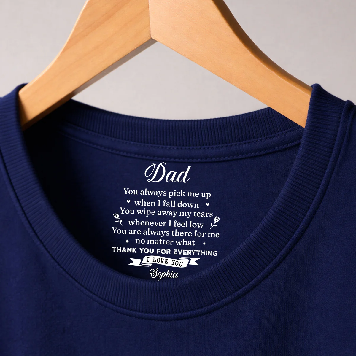 Pick Me Up Version 2 - Personalized Custom Inside Neck Print T-Shirt - Image 3