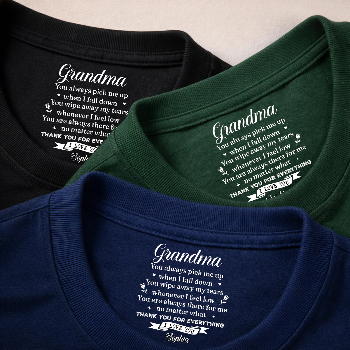 Pick Me Up Version 2 - Personalized Custom Inside Neck Print T-Shirt - Image 4