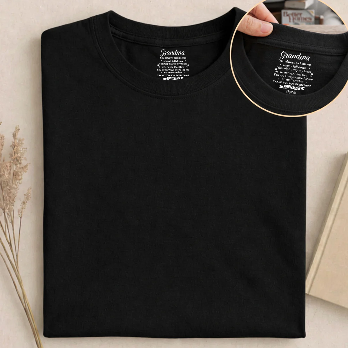 Pick Me Up Version 2 - Personalized Custom Inside Neck Print T-Shirt - Image 5