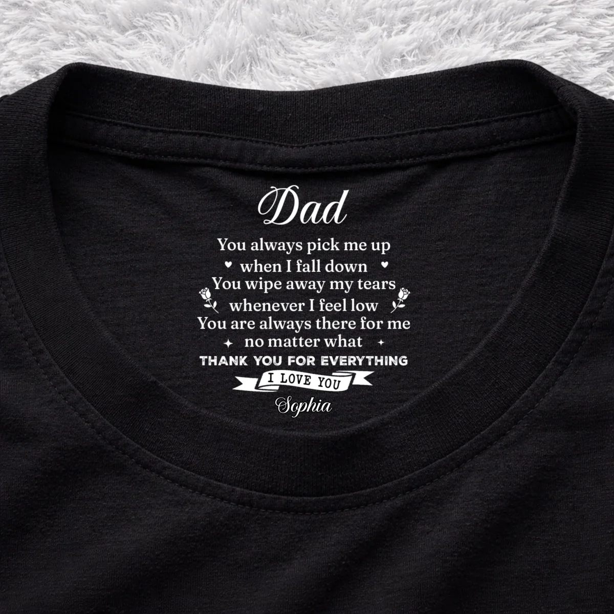 Pick Me Up Version 2 - Personalized Custom Inside Neck Print T-Shirt - Image 7