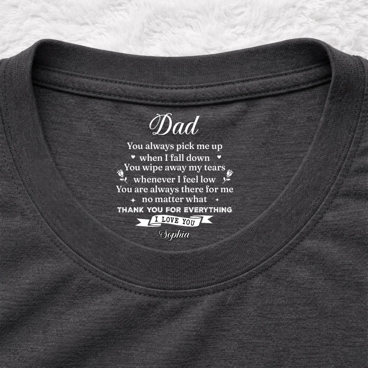 Pick Me Up Version 2 - Personalized Custom Inside Neck Print T-Shirt - Image 8