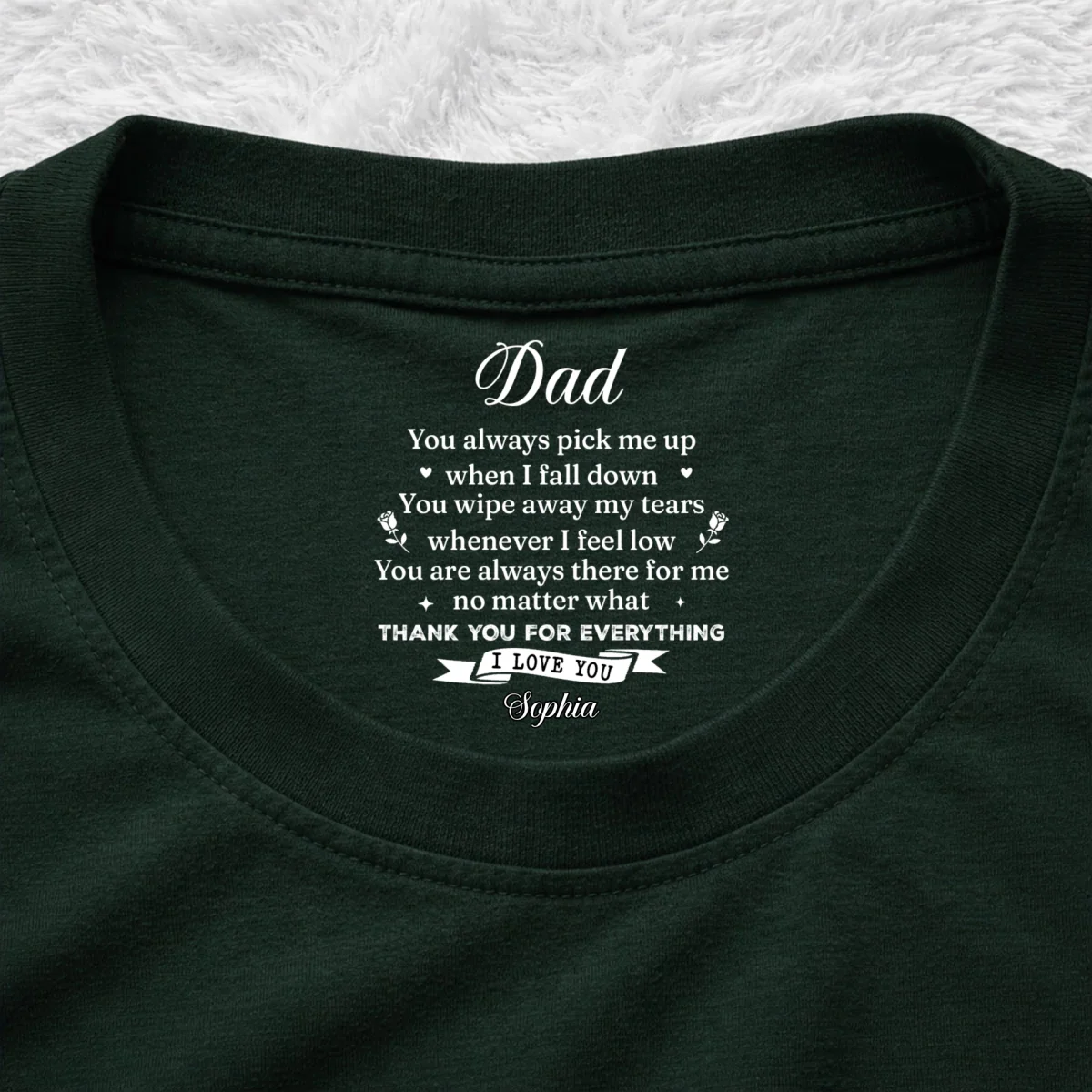 Pick Me Up Version 2 - Personalized Custom Inside Neck Print T-Shirt - Image 9