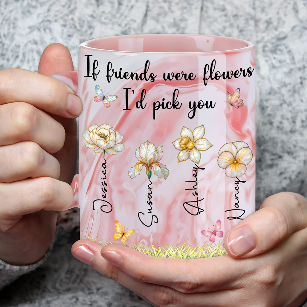 Pick You - Personalized Custom Pink Marble Mug - Image 3