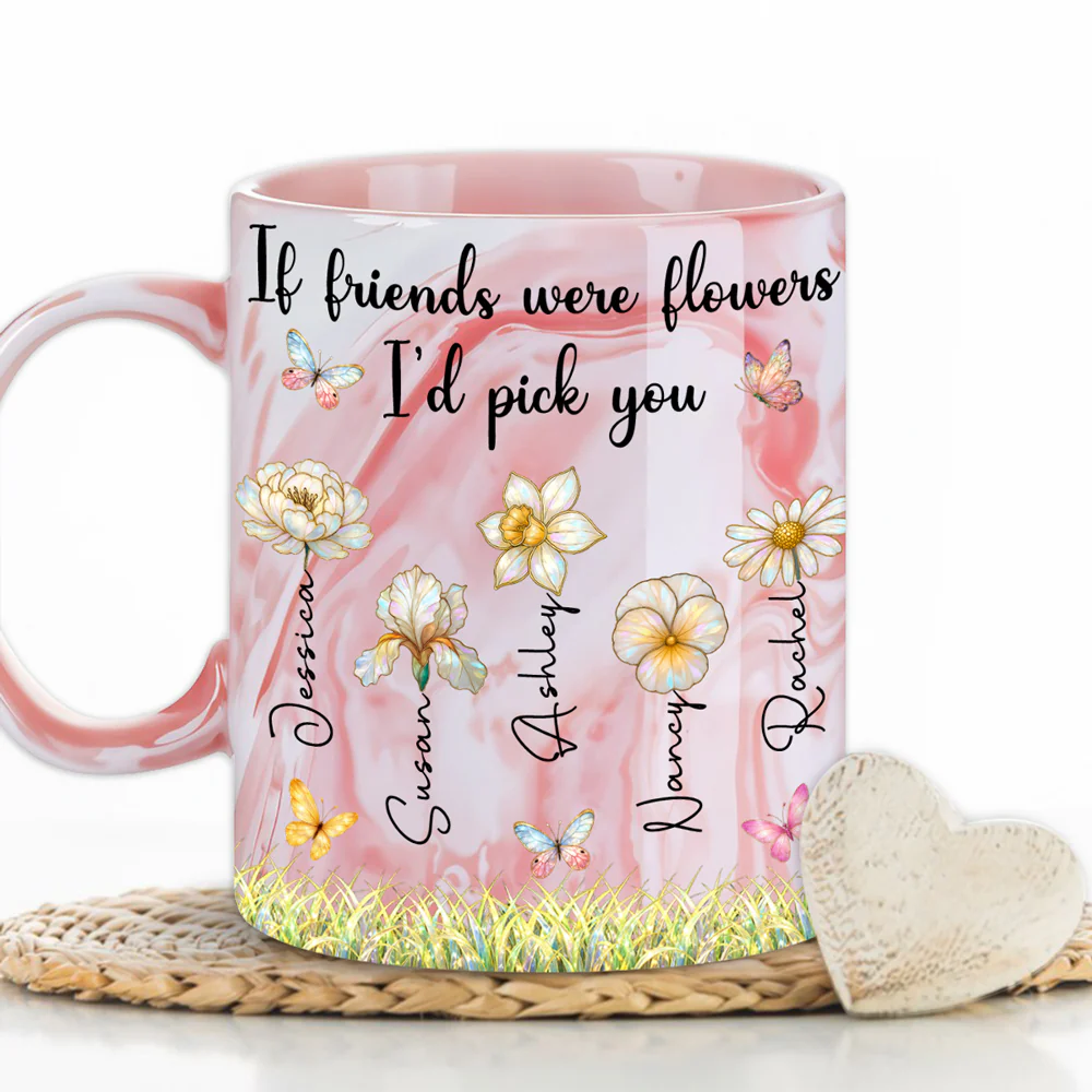 Pick You - Personalized Custom Pink Marble Mug - Image 4