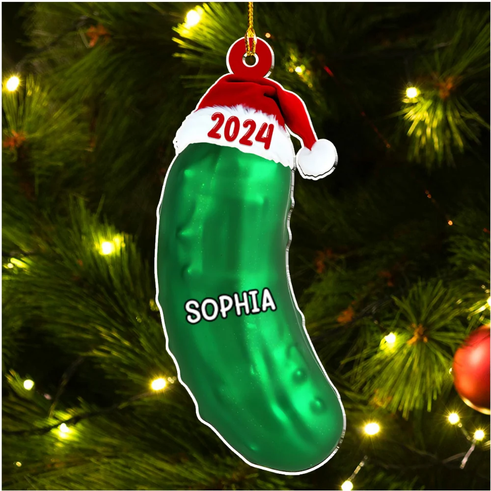 Pickle Custom Family Name - Personalized Custom Acrylic Ornament - Image 5