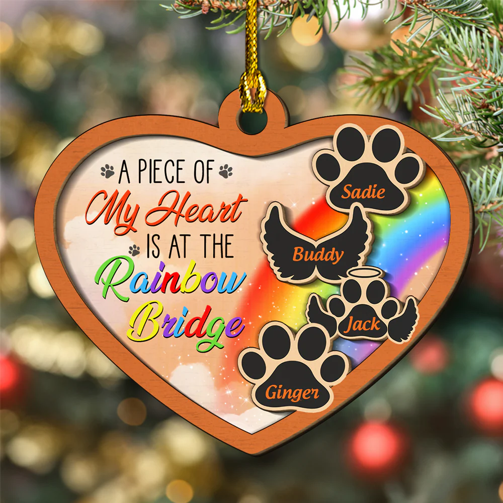 Piece Of My Heart - Personalized Custom 2-Layered Wood Ornament - Image 5