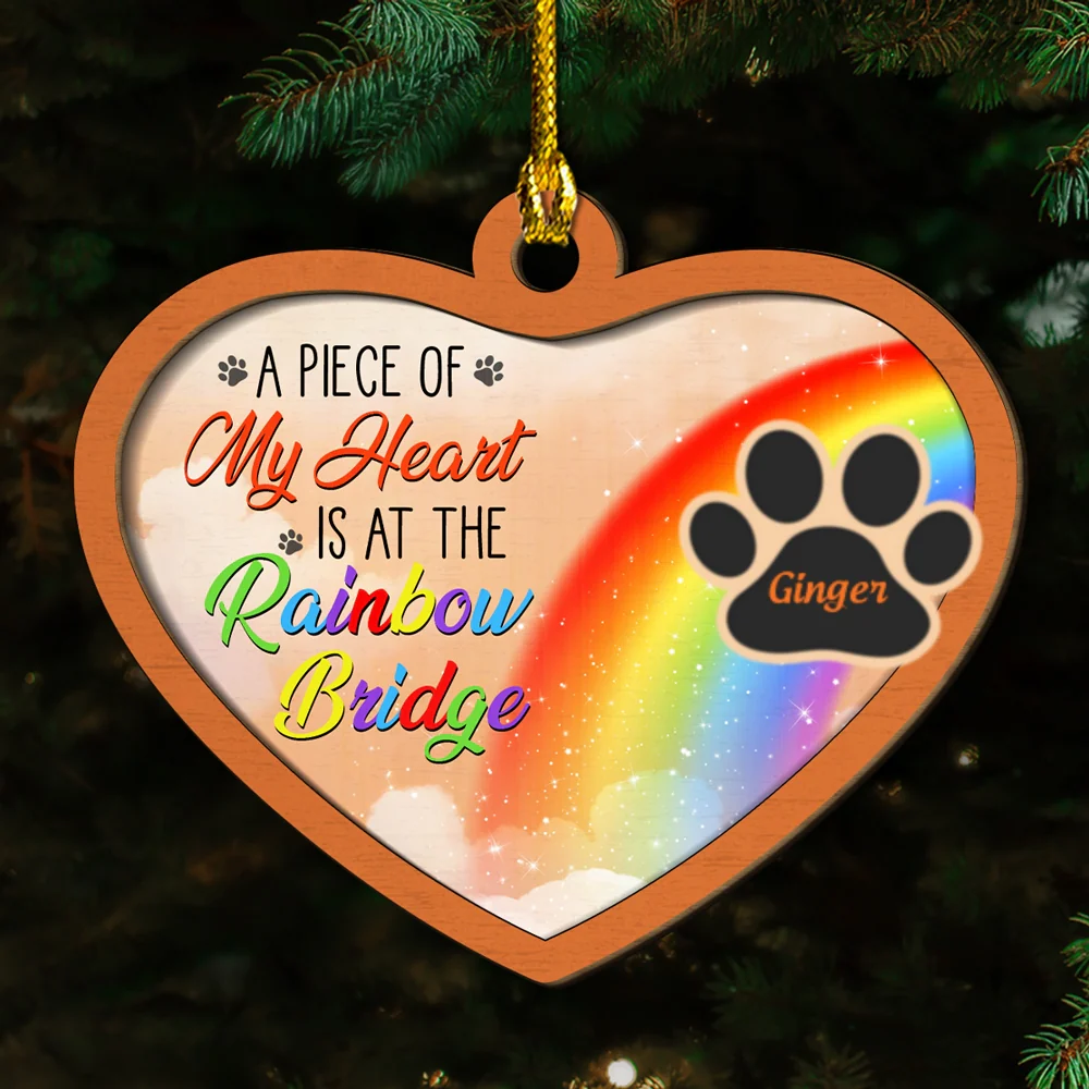 Piece Of My Heart - Personalized Custom 2-Layered Wood Ornament - Image 6