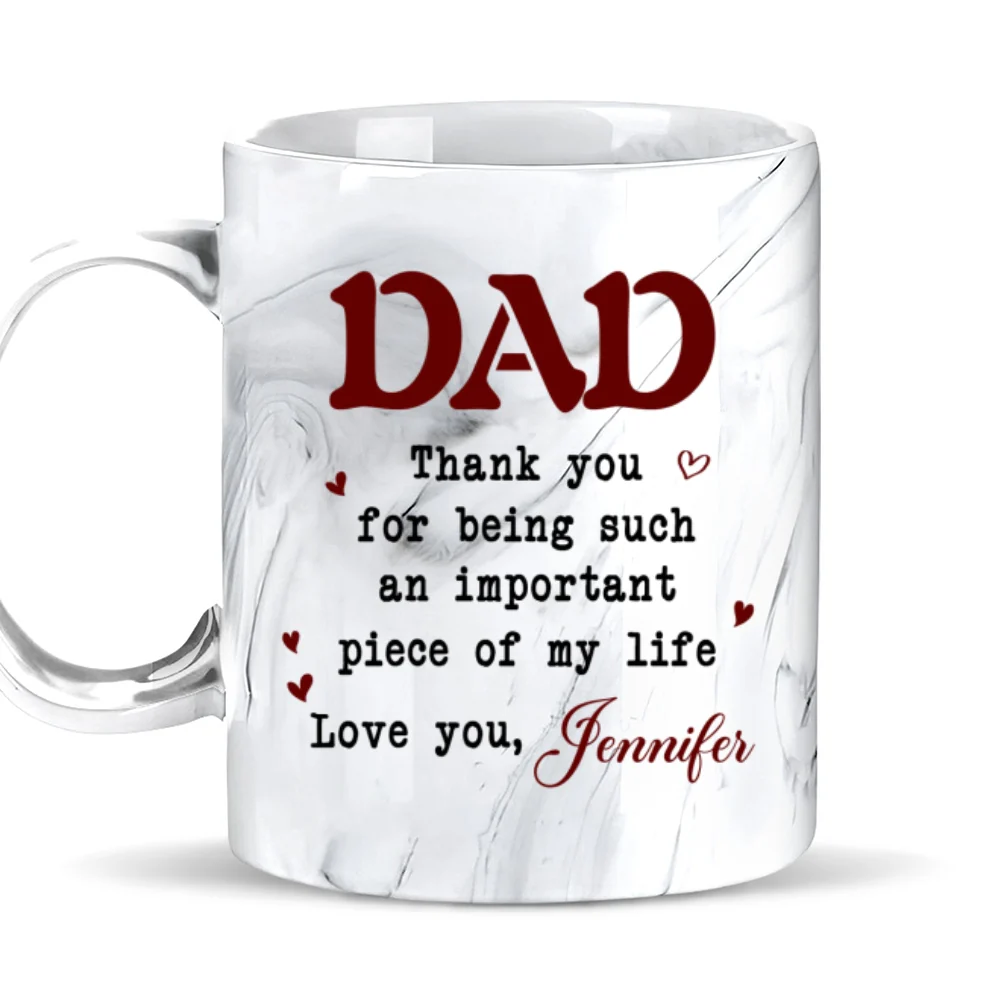 Piece Of My Life - Personalized Custom Grey Marble Mug - Image 6