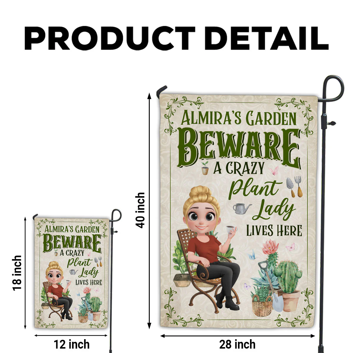 Plant Lady Lives Here - Personalized Custom Flag - Image 6