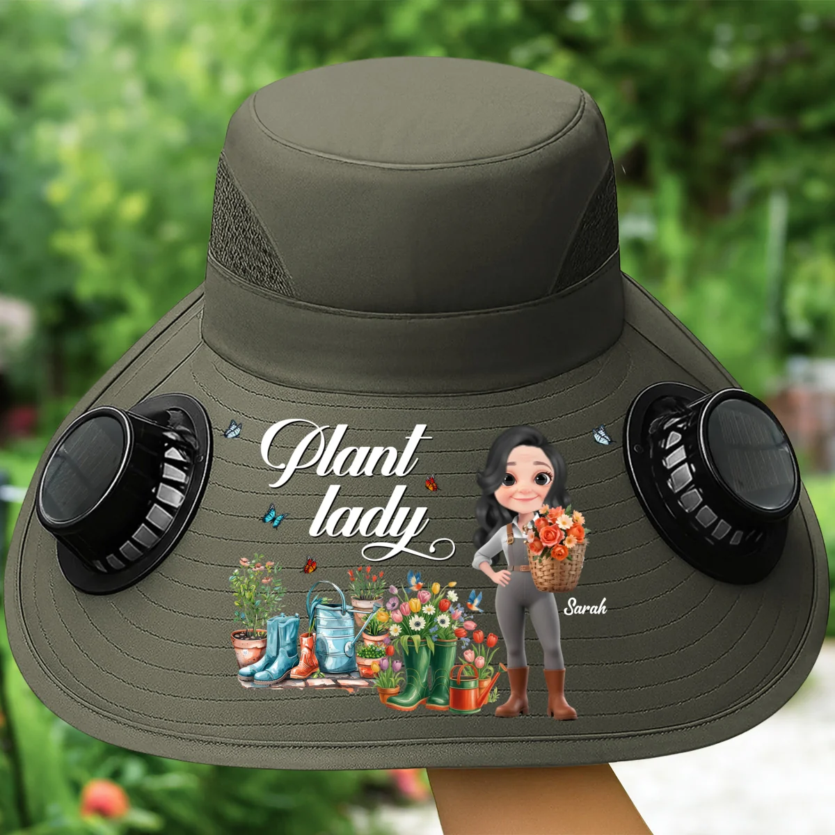 Plant Lady - Personalized Custom Solar Fan Hat - Image 10