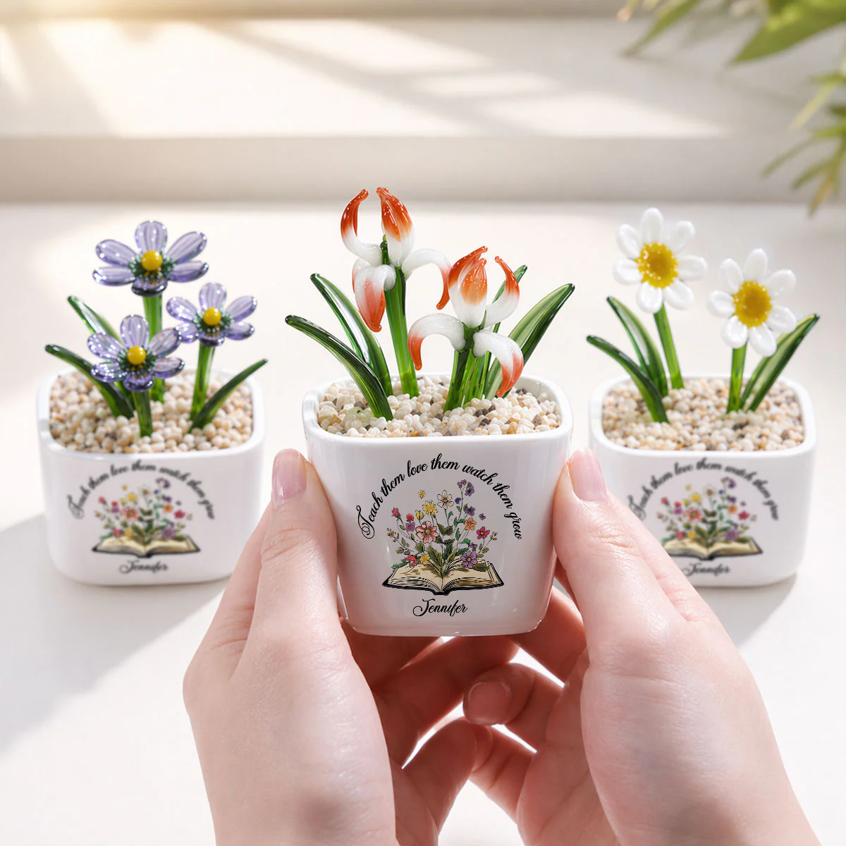 Plant Seeds Watch Bloom - Personalized Custom Glass Birth Month Flower - Image 4