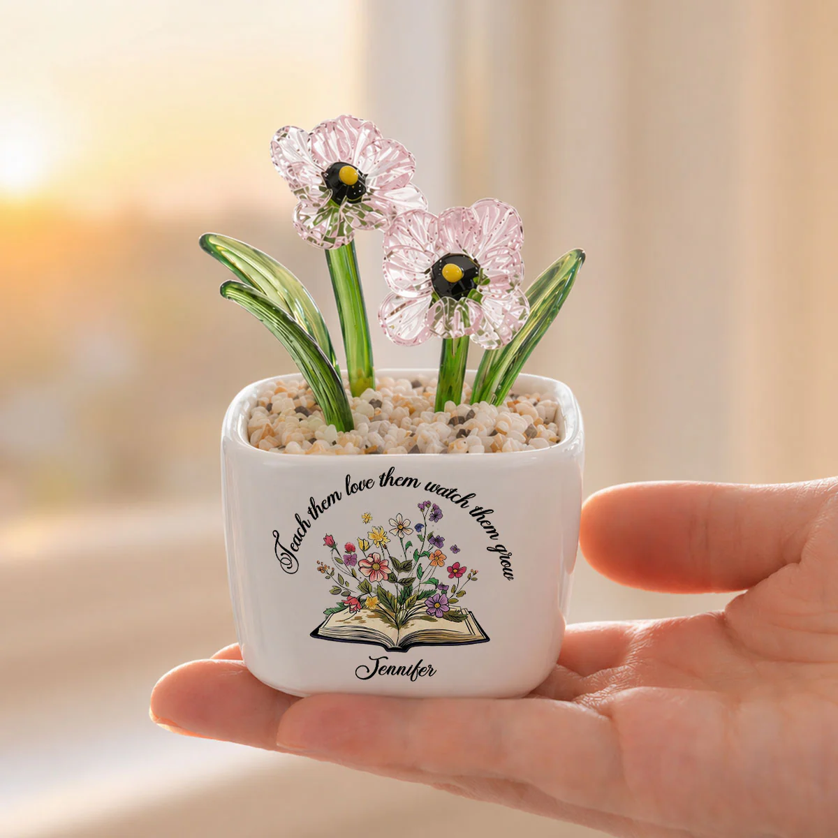 Plant Seeds Watch Bloom - Personalized Custom Glass Birth Month Flower - Image 5