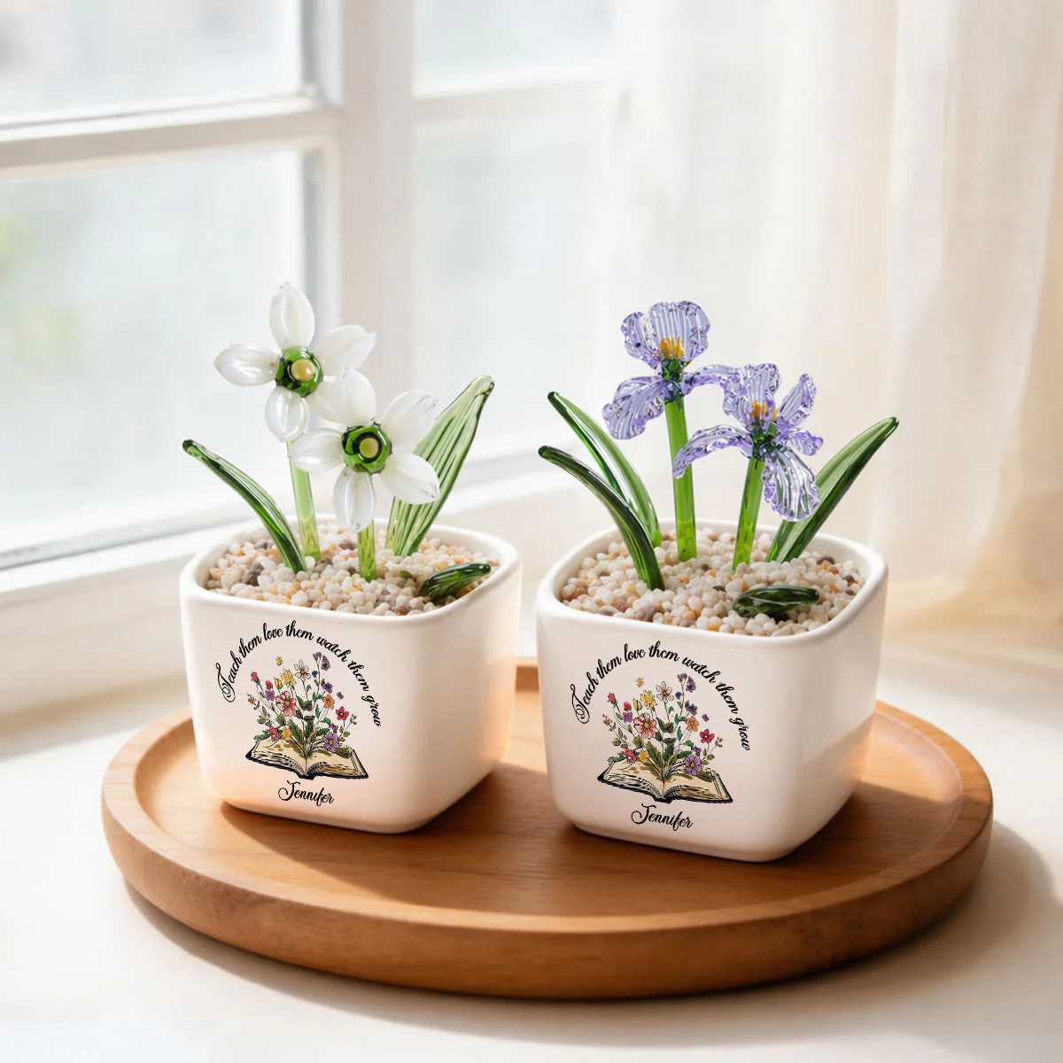 Plant Seeds Watch Bloom - Personalized Custom Glass Birth Month Flower - Image 6