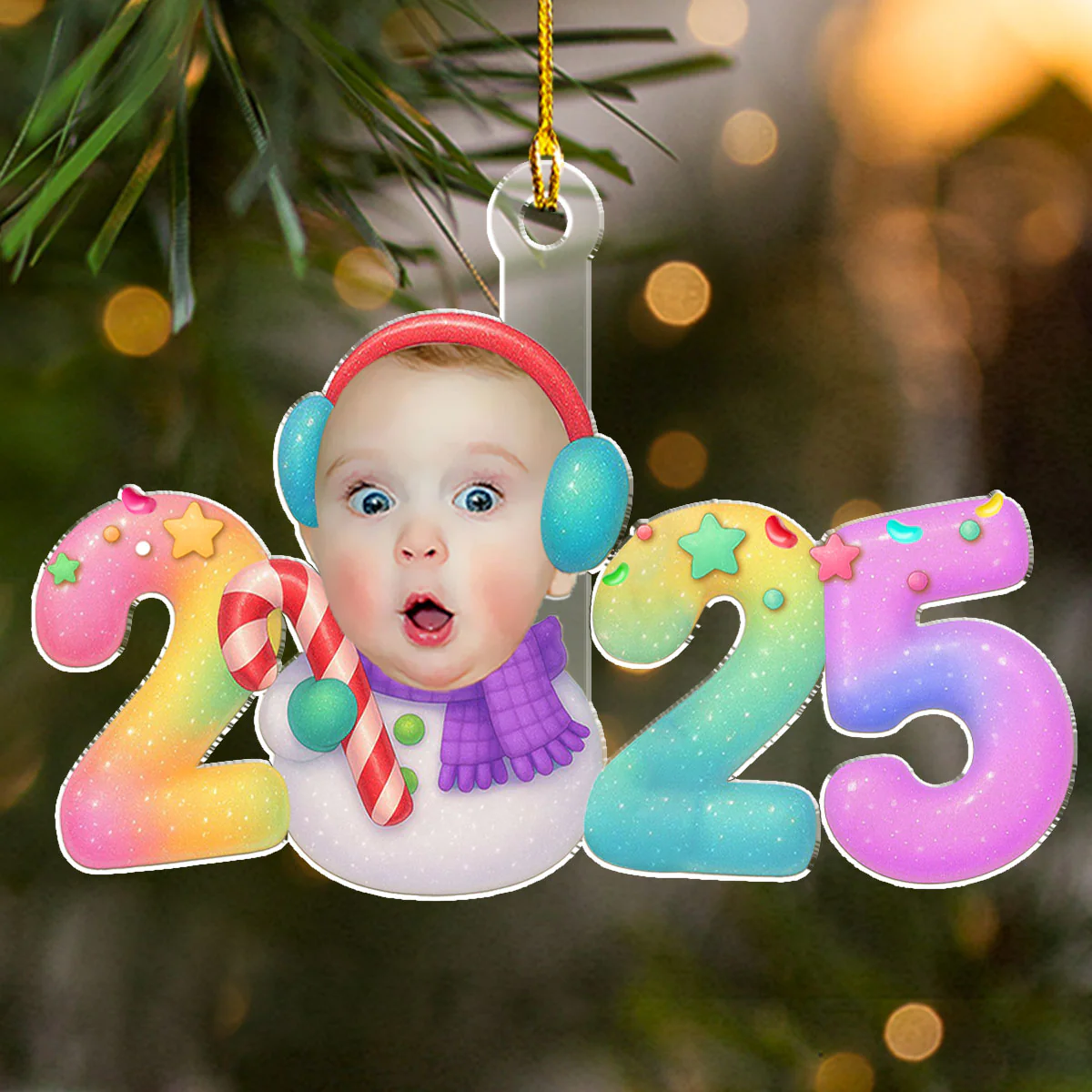 Playful Snowman - Personalized Custom Acrylic Ornament - Image 2