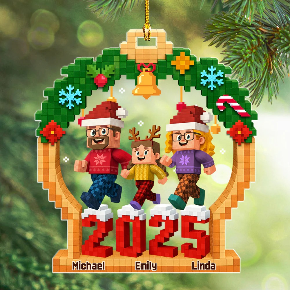 Playing In Snow - Personalized Custom 3D Effect Acrylic Ornament - Image 3