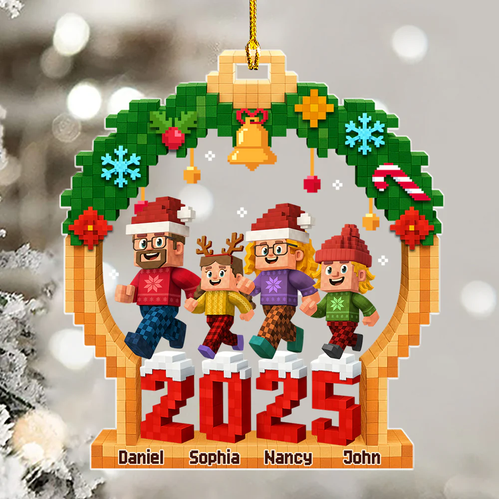 Playing In Snow - Personalized Custom 3D Effect Acrylic Ornament - Image 4