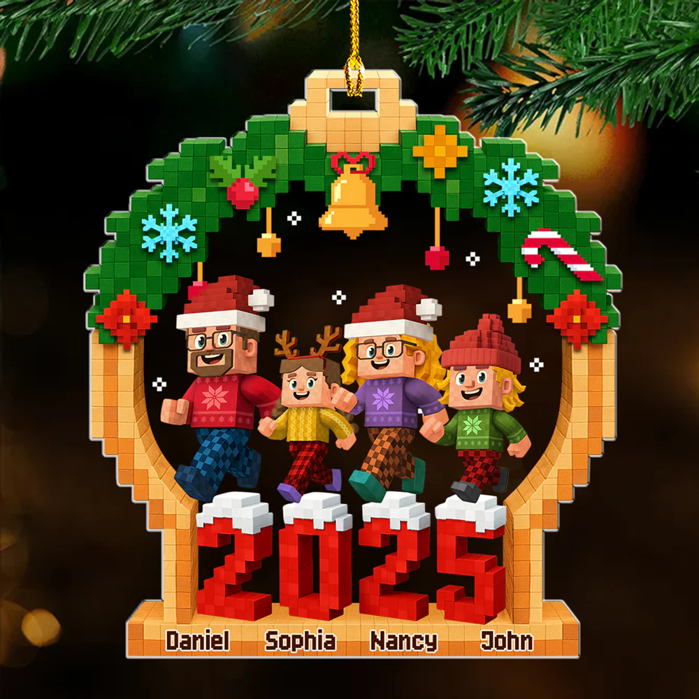 Playing In Snow - Personalized Custom 3D Effect Acrylic Ornament - Image 5