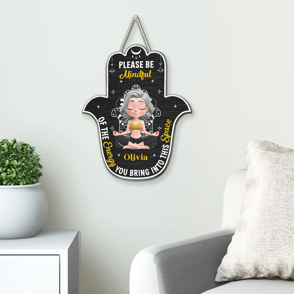 Please Be Mindful - Personalized Custom Wood Sign - Image 3