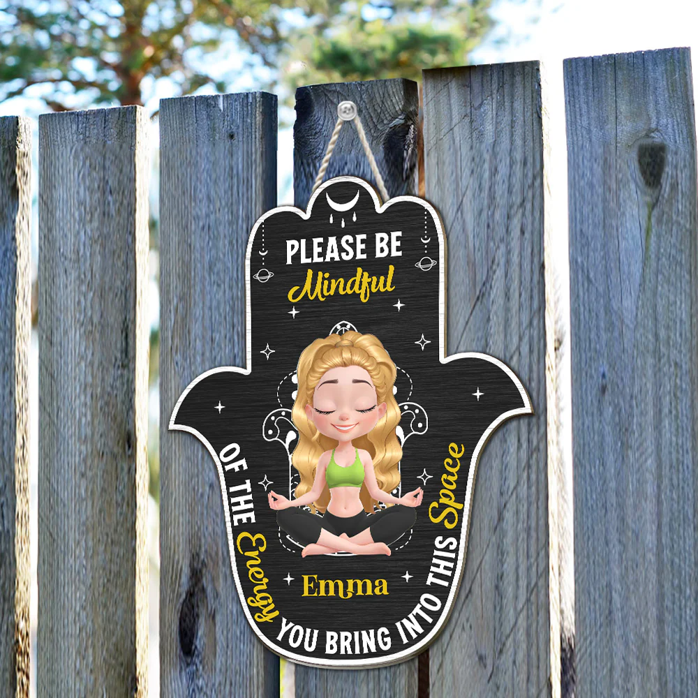 Please Be Mindful - Personalized Custom Wood Sign - Image 5