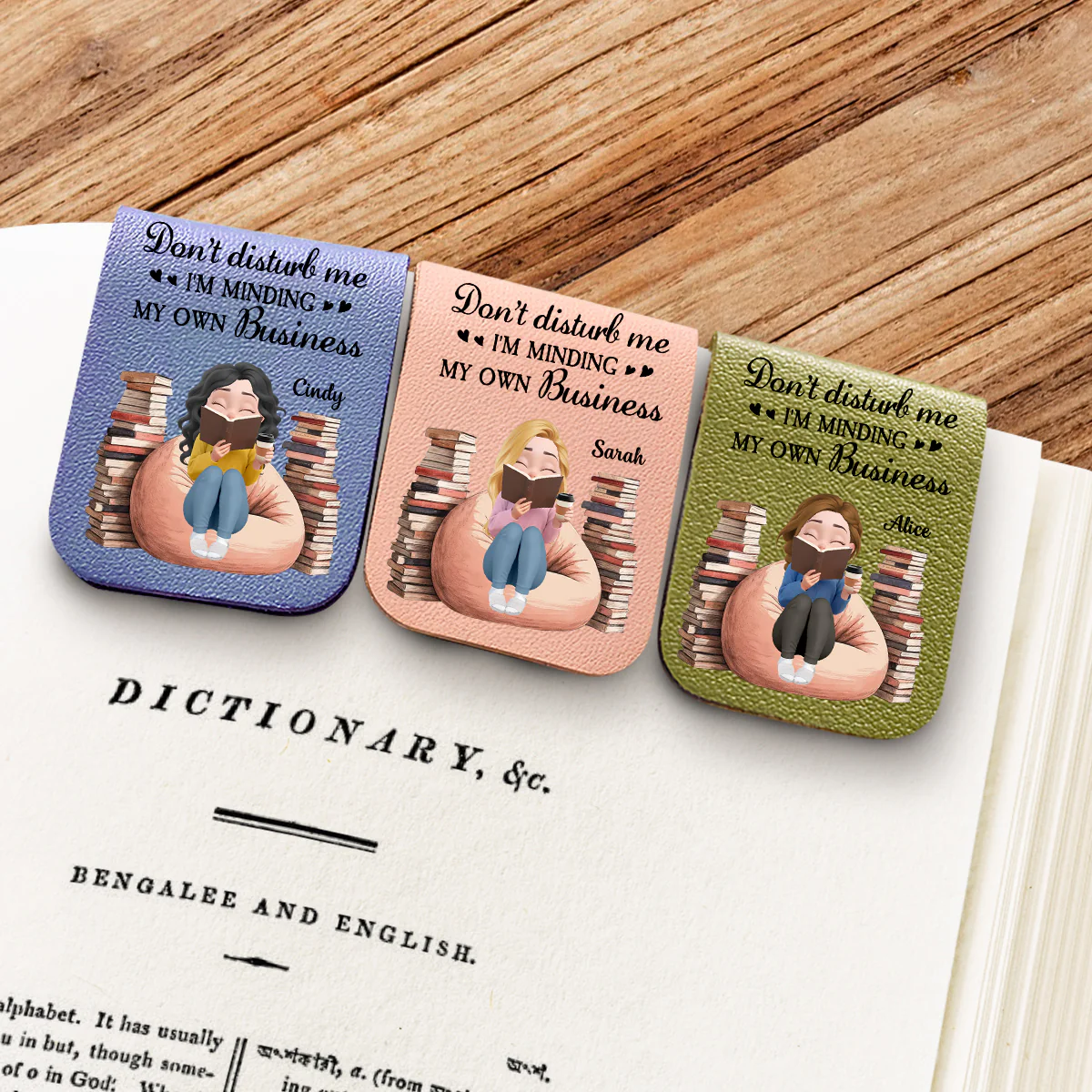 Please Do Not Disturb - Personalized Custom Leather Bookmark