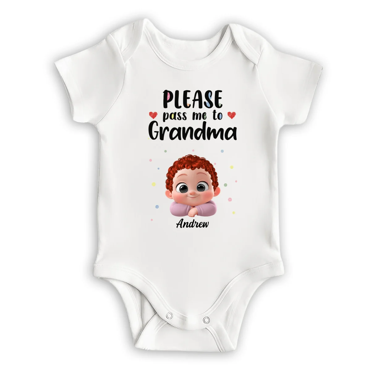 Please Pass Me To Grandma - Personalized Custom Baby Onesie - Image 6
