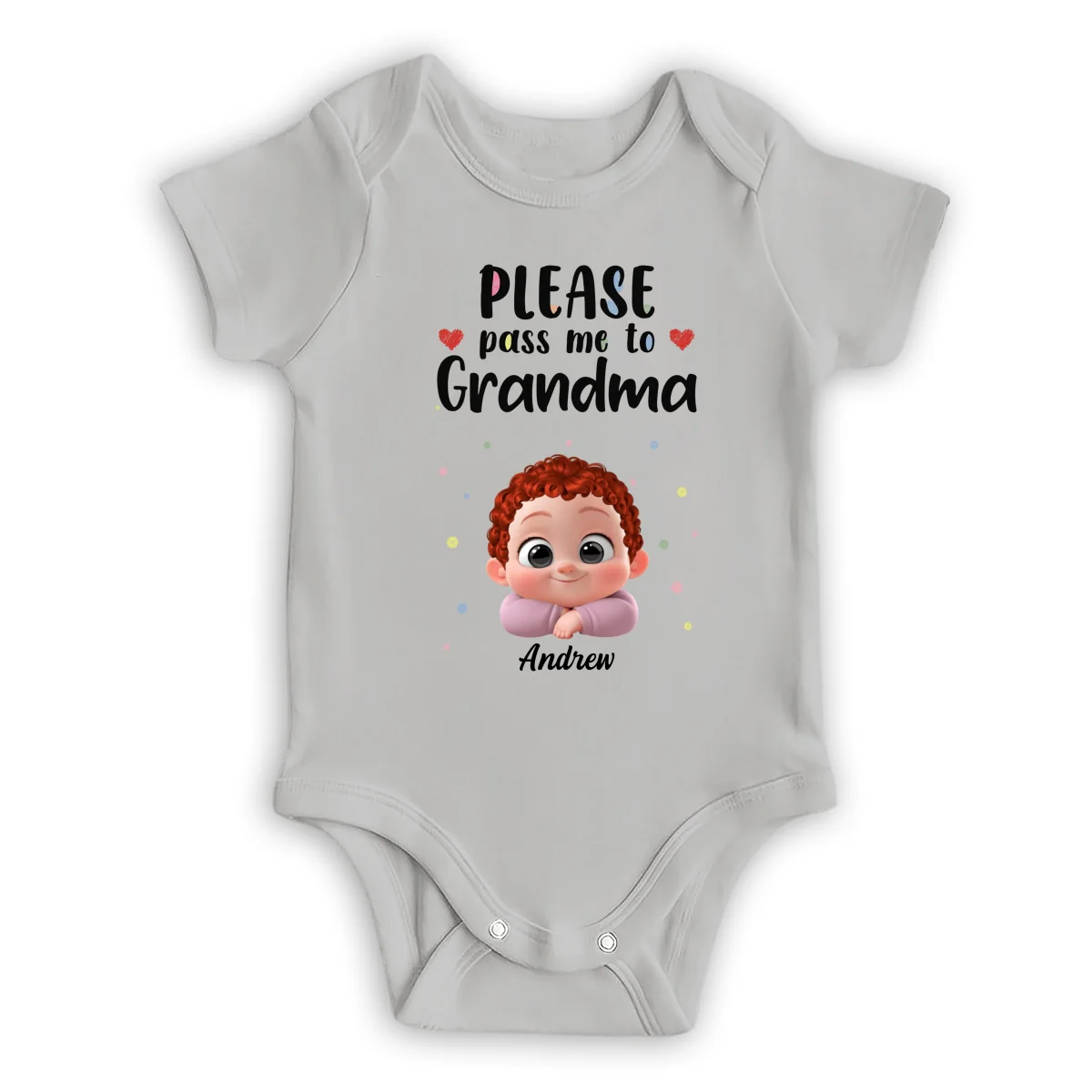 Please Pass Me To Grandma - Personalized Custom Baby Onesie - Image 7