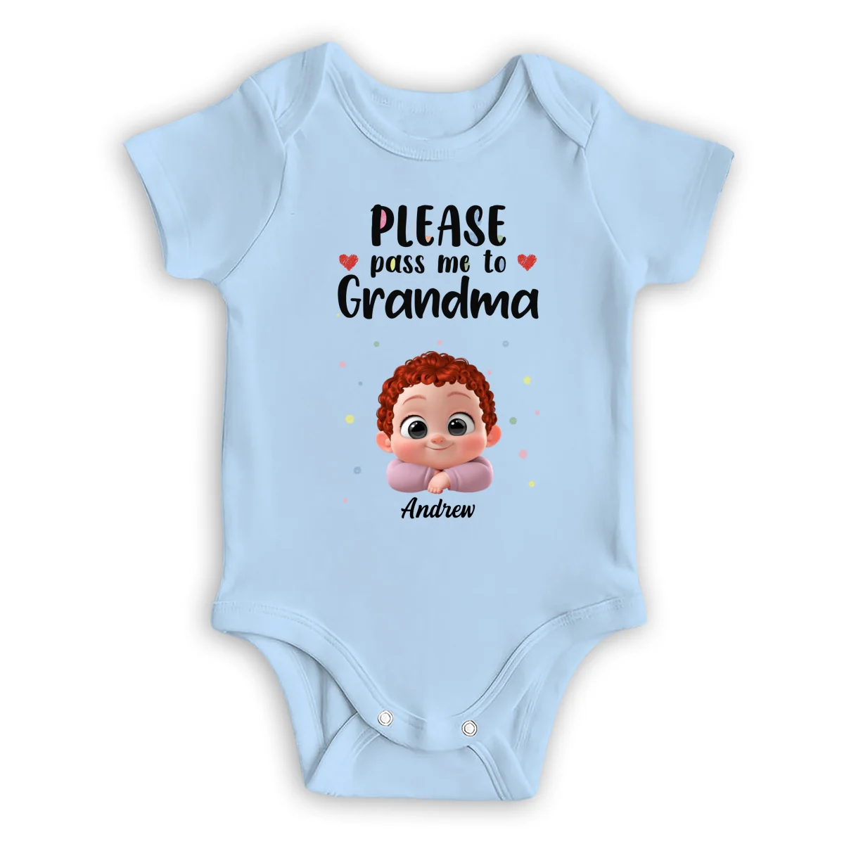 Please Pass Me To Grandma - Personalized Custom Baby Onesie - Image 8