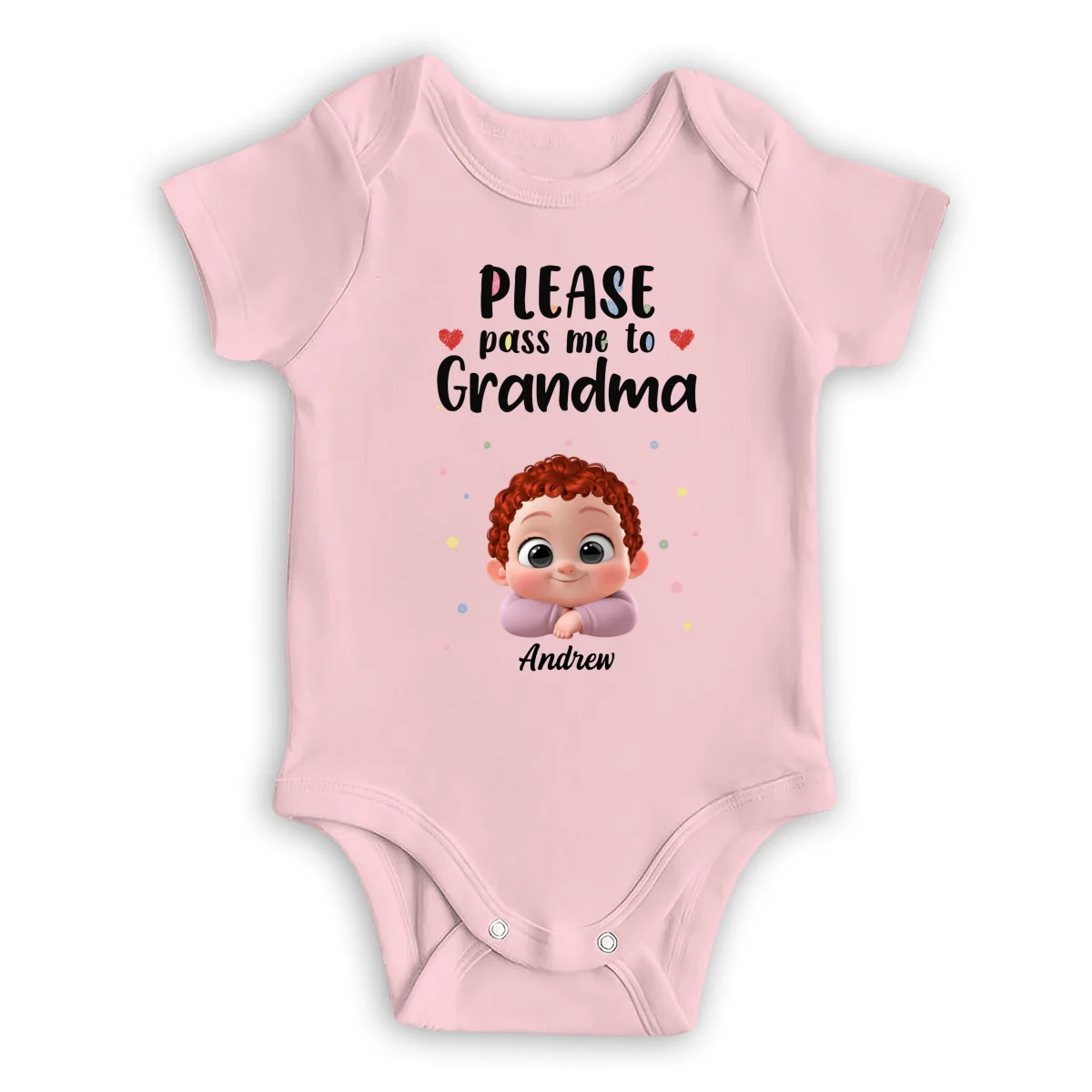 Please Pass Me To Grandma - Personalized Custom Baby Onesie - Image 9