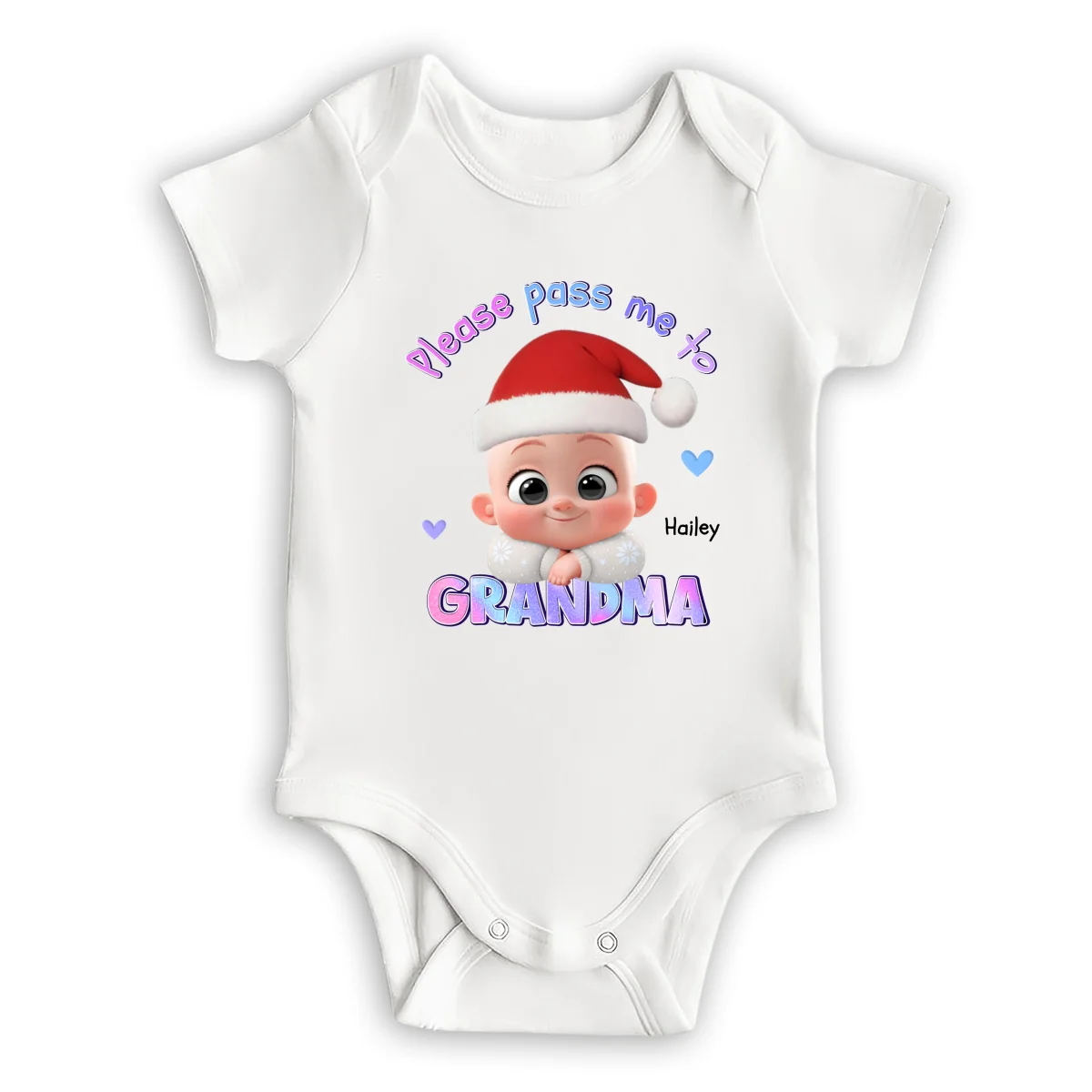 Please Pass Me To Grandma - Personalized Custom Long Sleeve Baby Onesie  - Image 6