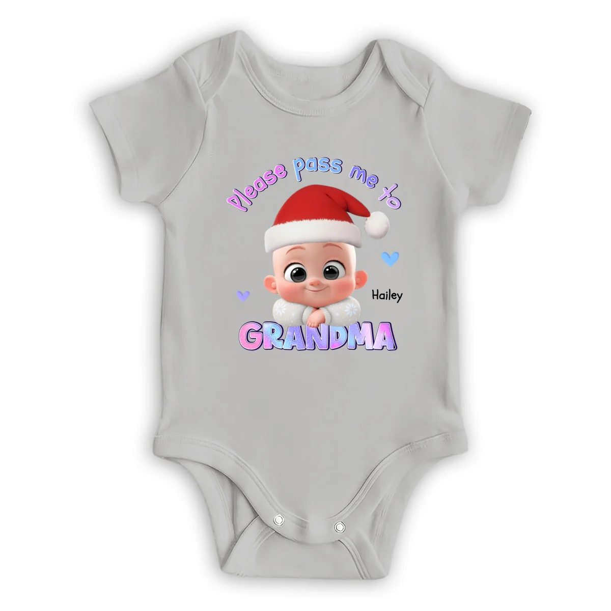 Please Pass Me To Grandma - Personalized Custom Long Sleeve Baby Onesie  - Image 7