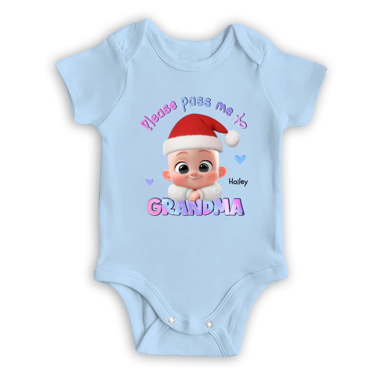 Please Pass Me To Grandma - Personalized Custom Long Sleeve Baby Onesie  - Image 8